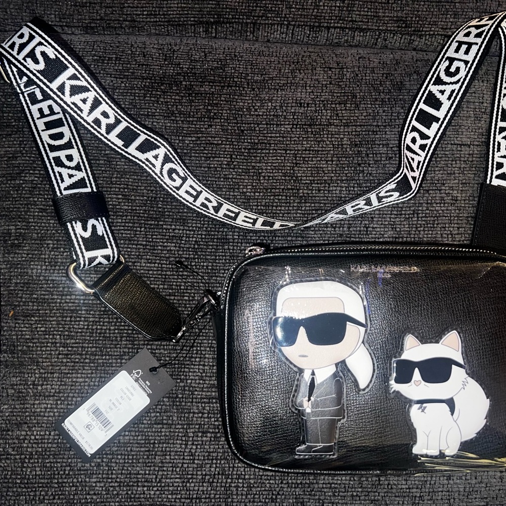 New Never Worn - Karl Lagerfeld Black and White Crossbody Bag